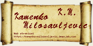 Kamenko Milosavljević vizit kartica